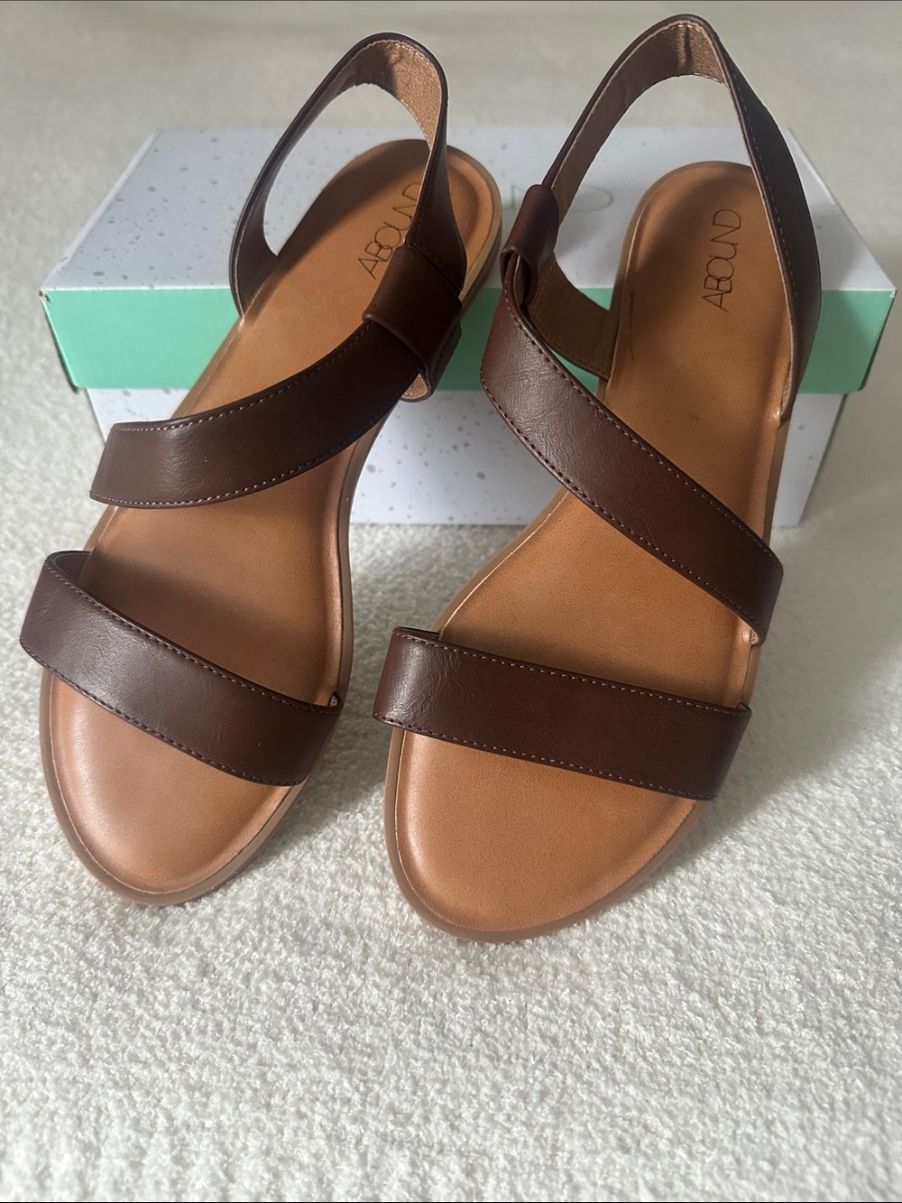 Abound Brown Faux Leather Slingback Sandals